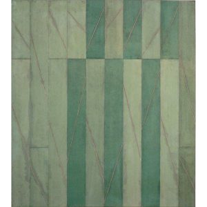 2005-2008, Zwei Grün, Aquarell gewachst auf Hartfaser, 90 x 70 x 5 cm
