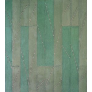 2005-2008, Zwei Grün, Aquarell gewachst auf Hartfaser, 90 x 70 x 5 cm