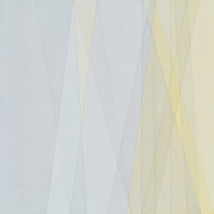 2015 Aquarell und LAck auf Hartfaser, Gelb-Grau, 90 x 90 cm
