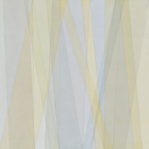 2015 Aquarell und LAck auf Hartfaser, Gelb-Grau, 90 x 90 cm